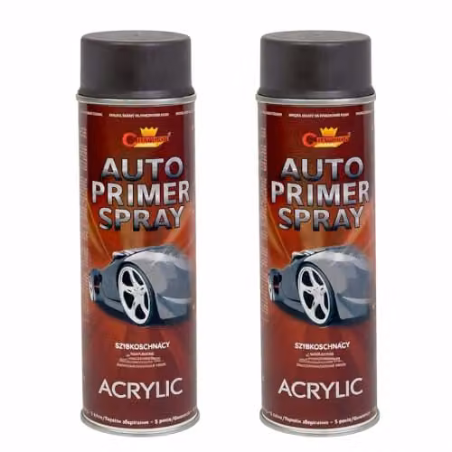 Sola Black Acrylic Auto Primer Spray, 2 x 500 mL Anti-Corrosion Undercoat for Steel and Cast Iron