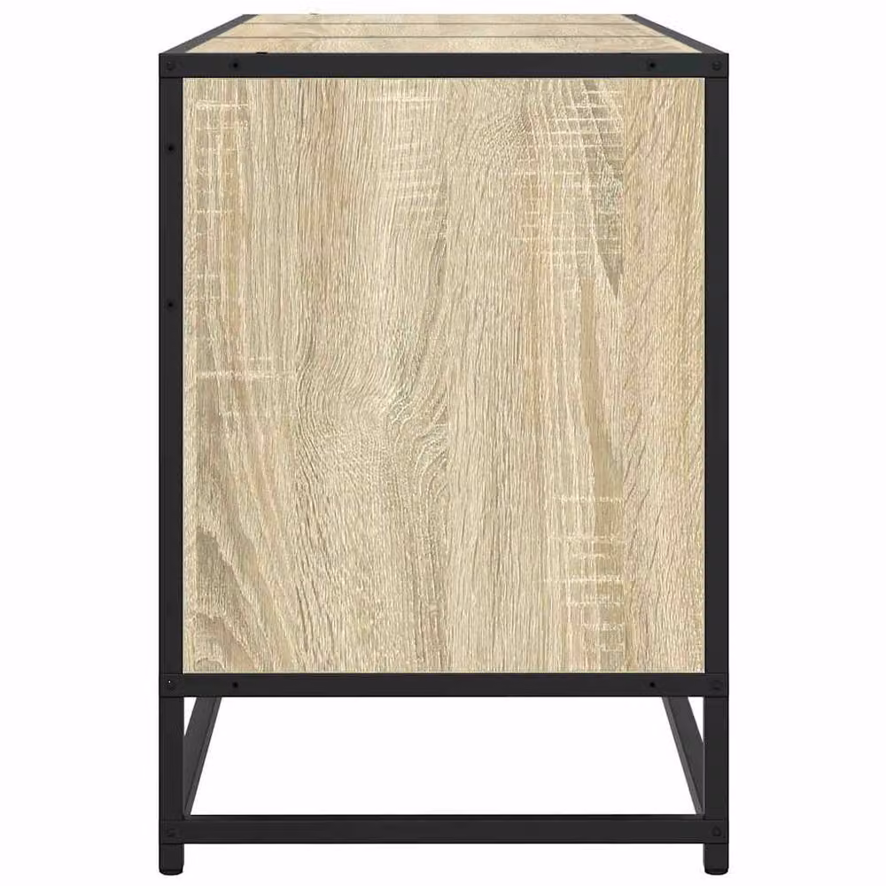 Berkfield Home TV Cabinet in Sonoma Oak and Beige, W/D/H: 150 x 35 x 41 cm – 3
