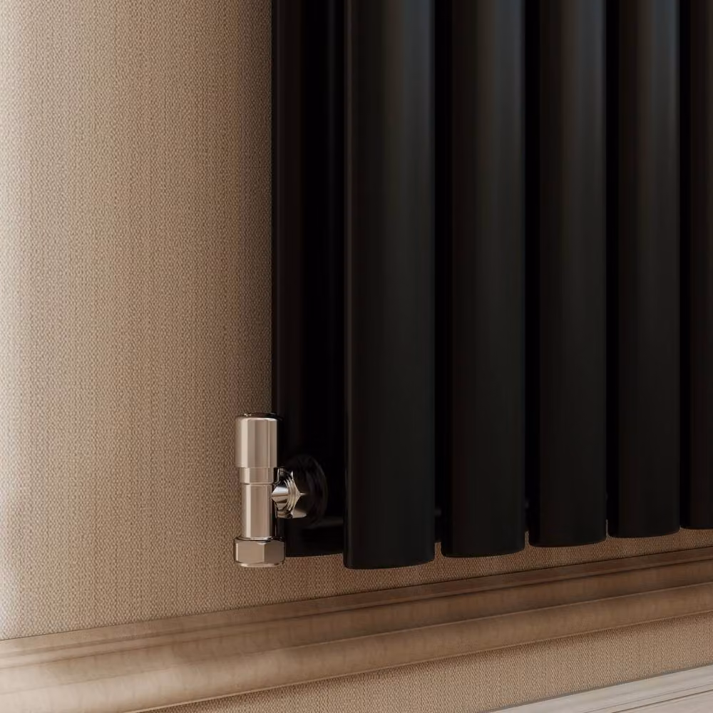 Banyetti Orva Black Vertical Double Oval Column Radiator, Wall Mounted, H: 160 cm, W: 47.2 cm – 3
