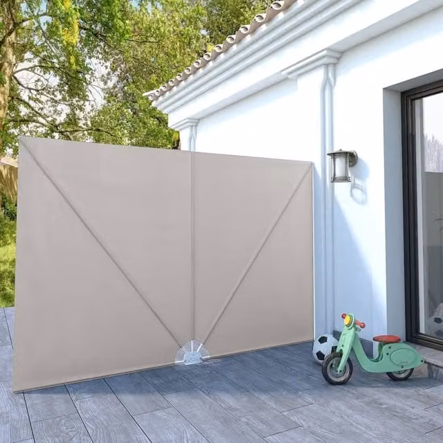 Berkfield Home Collapsible Terrace Side Awning in Beige, W/D/H: 300 x 200 x 200 cm