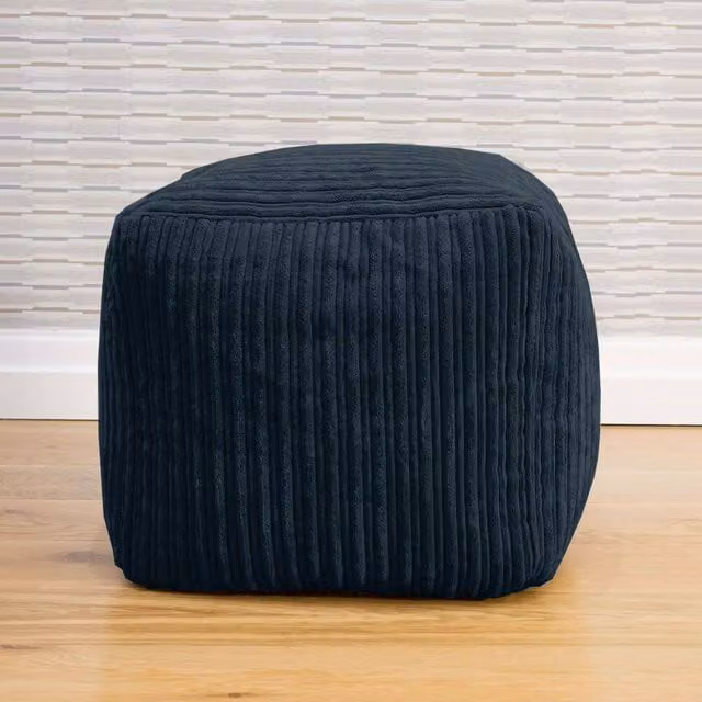 rucomfy Indoor Jumbo Cord Cube Pouffe Footstool in Navy Blue – 1