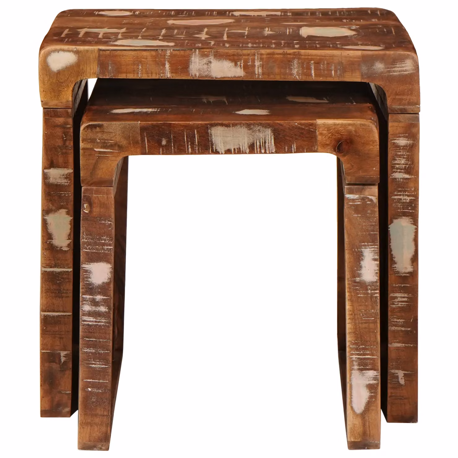 Berkfield Home Multicolour Solid Reclaimed Wood Nested End Tables – 2