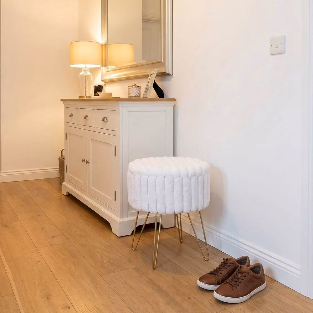 GAVENO CAVAILIA Ribbed Hairpin Storage Stool in White – 3