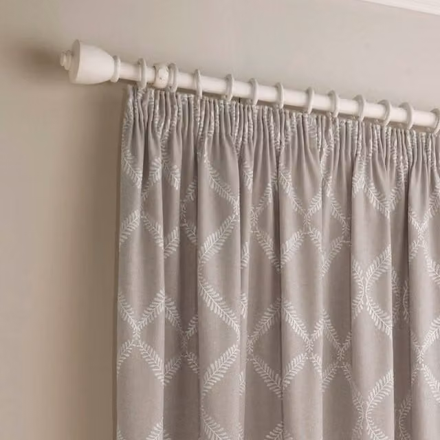 Make It A Home Olivia Lattice Room Darkening Pencil Pleat Curtain Pair in Grey, Height: 229 cm