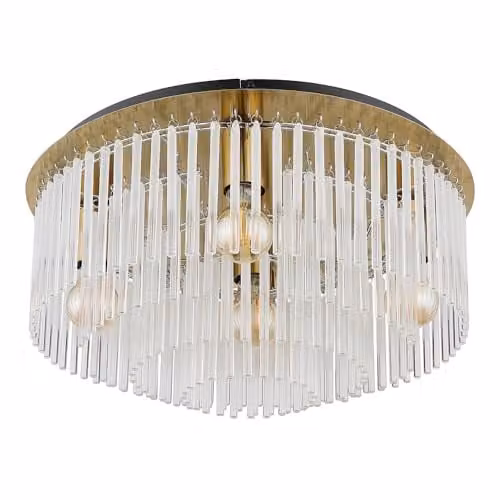 Globo Lighting Globo Large Ceiling Light in Black and Gold with Transparent Glass Lampshade, Diameter: 50 cm – 1