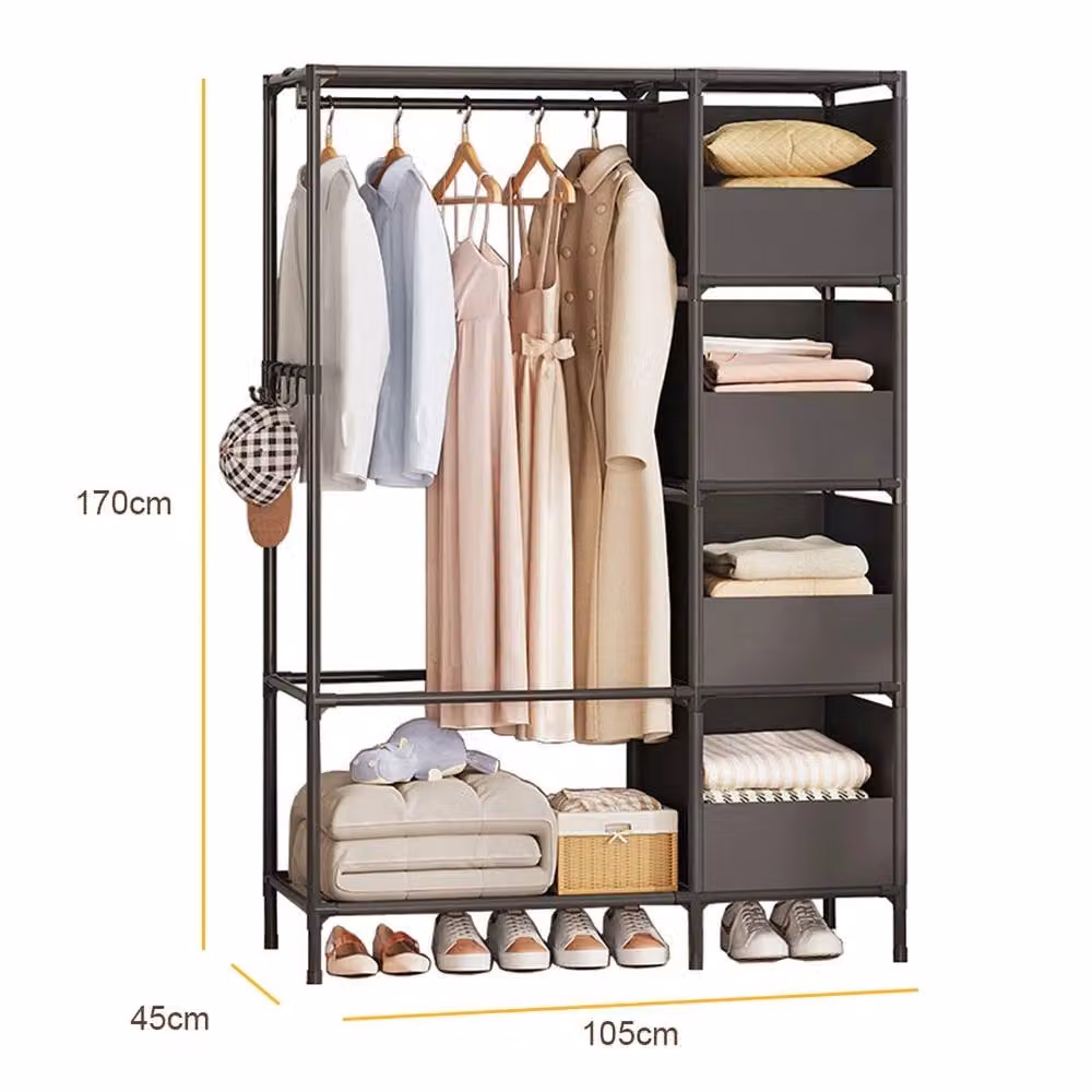 VOGREX Heavy Duty Metal Clothes Rail in Matt Black – 2