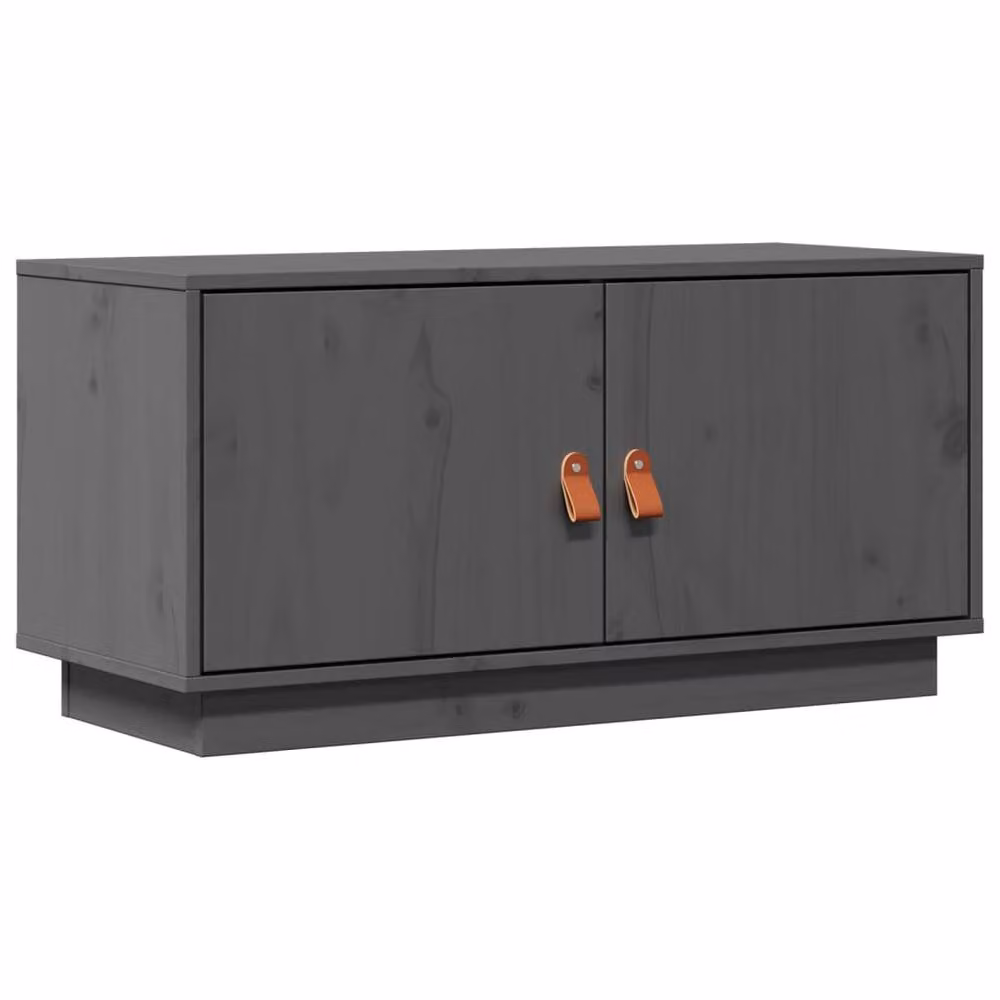 Berkfield Home Grey Solid Wood Pine TV Cabinet W/D/H: 80 x 34 x 40 cm – 3