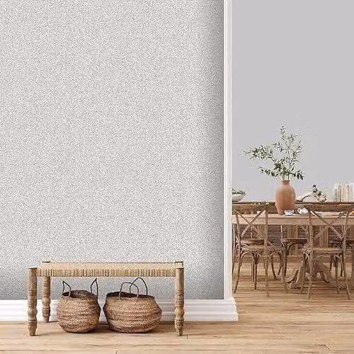 Rasch Fiji Linen Texture Grey Vinyl Wallpaper