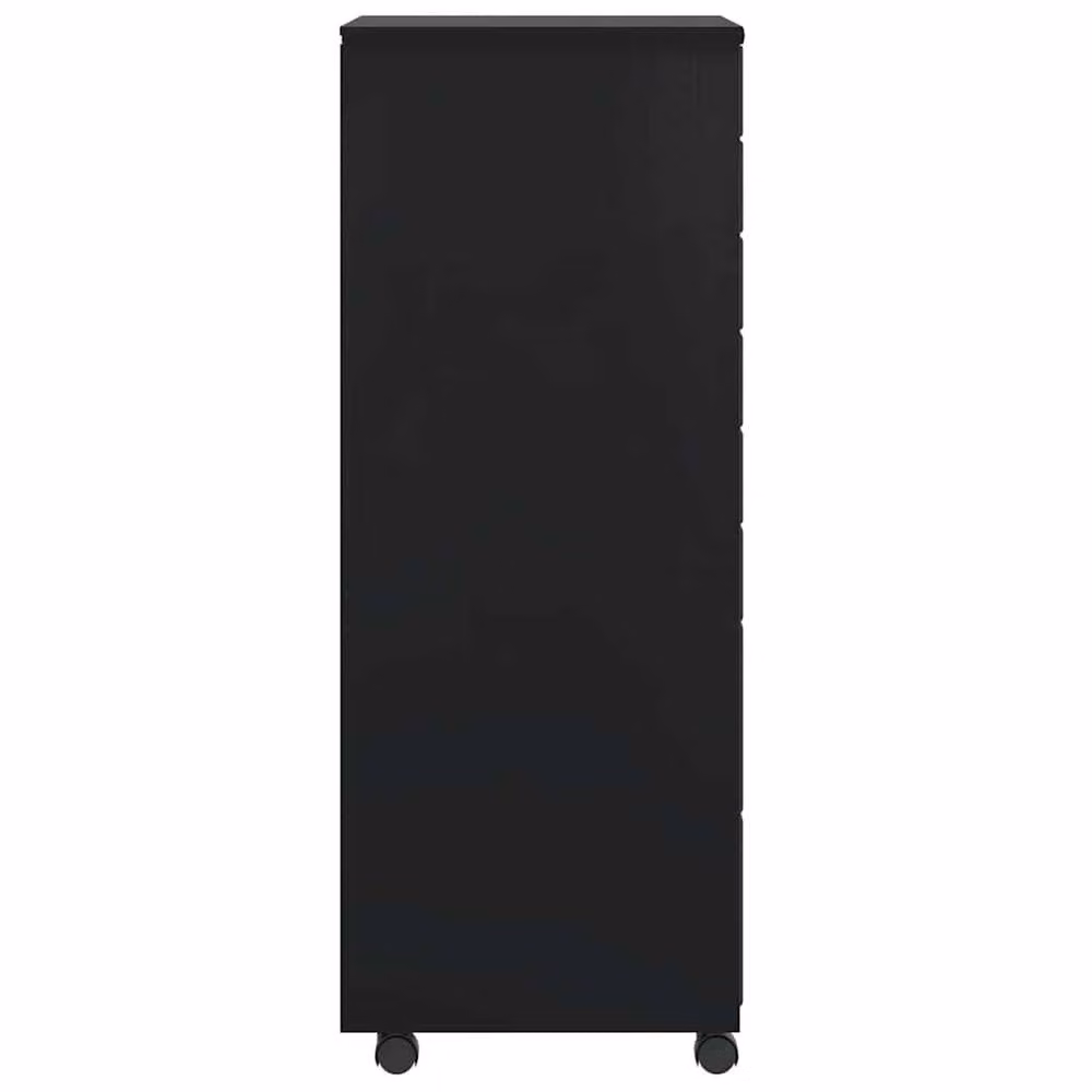 Berkfield Home MOSS Rolling Cabinet with Drawers in Black Solid Pine Wood – 4