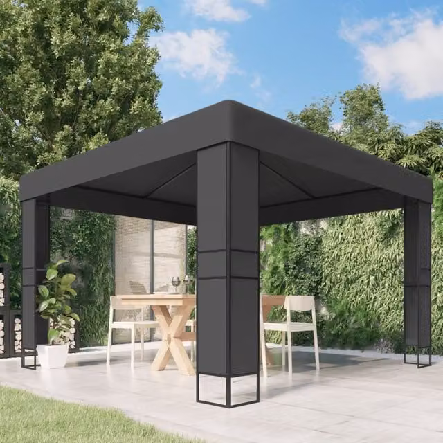 Berkfield Home Double Roof Gazebo in Anthracite and Black, W/D/H: 300 x 300 x 273 cm – 1