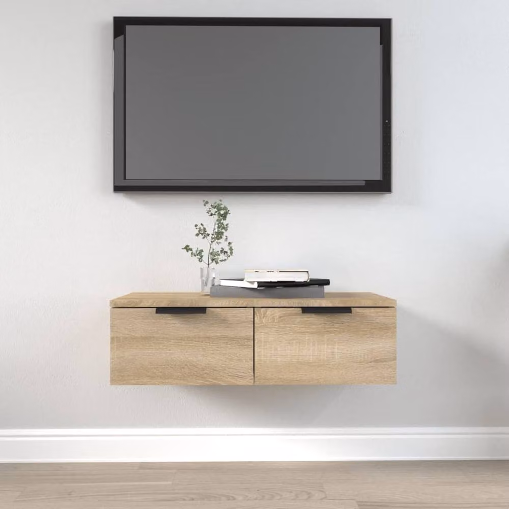 Berkfield Home Sonoma Oak Wall Cabinet in Light Brown, W: 68 cm, D: 30 cm, H: 20 cm – 2