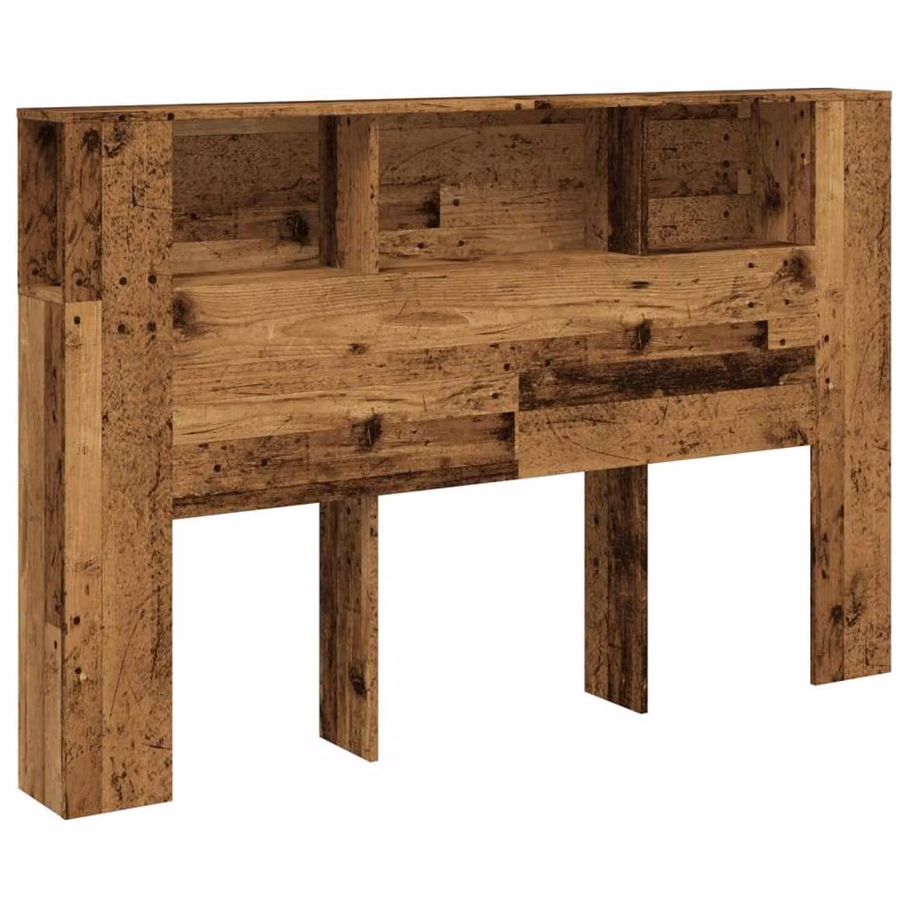 Berkfield Home Headboard Cabinet in Old Wood Brown, W/D/H: 160 x 18.5 x 103.5 cm – 2