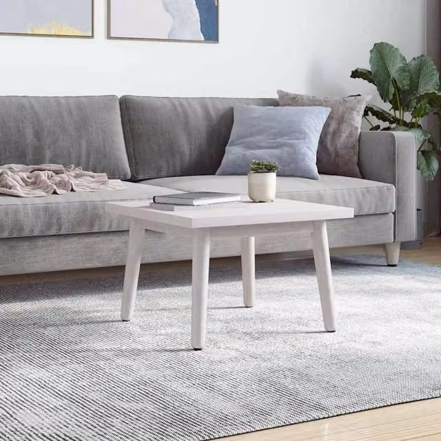 Berkfield Home White Solid Wood Pine Square Table Top W/D/H: 40 x 40 x 2.5 cm – 1