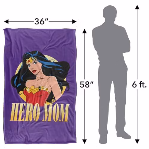 LOGOVISION Wonder Woman Justice League Super Soft Fleece Throw Blanket, Multicolour, W: 91.44 cm, L: 147 cm – 4