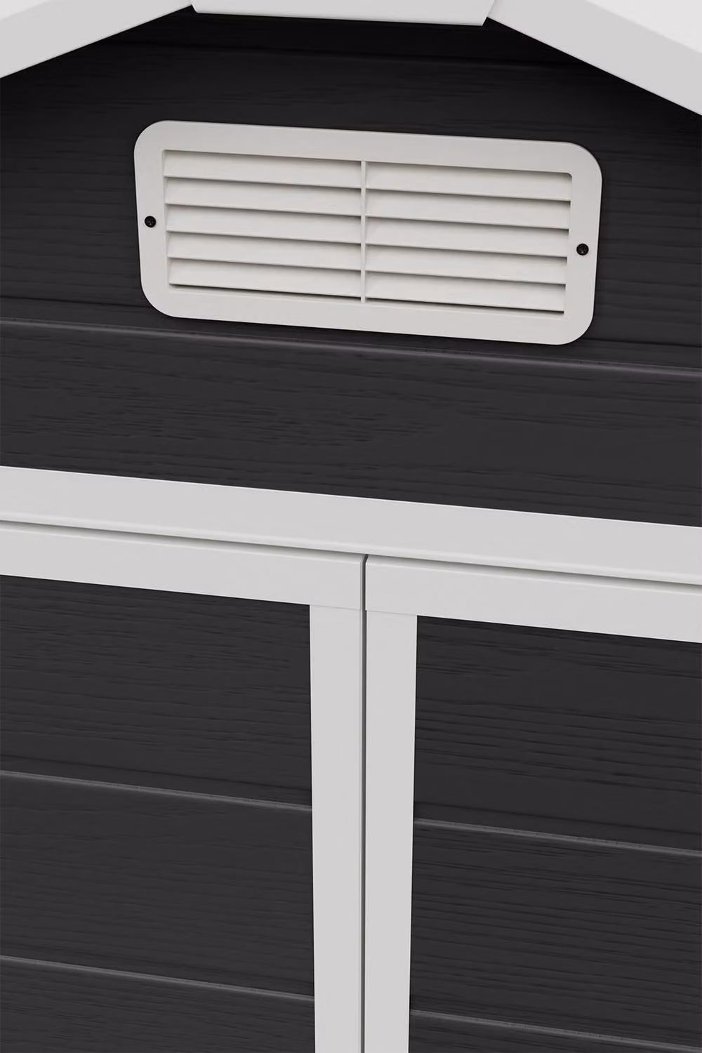 Living and Home Black Plastic Outdoor Garden Storage Shed with Gable Roof and Windows, H 219 cm x W 182.88 cm x D 182 cm – 6