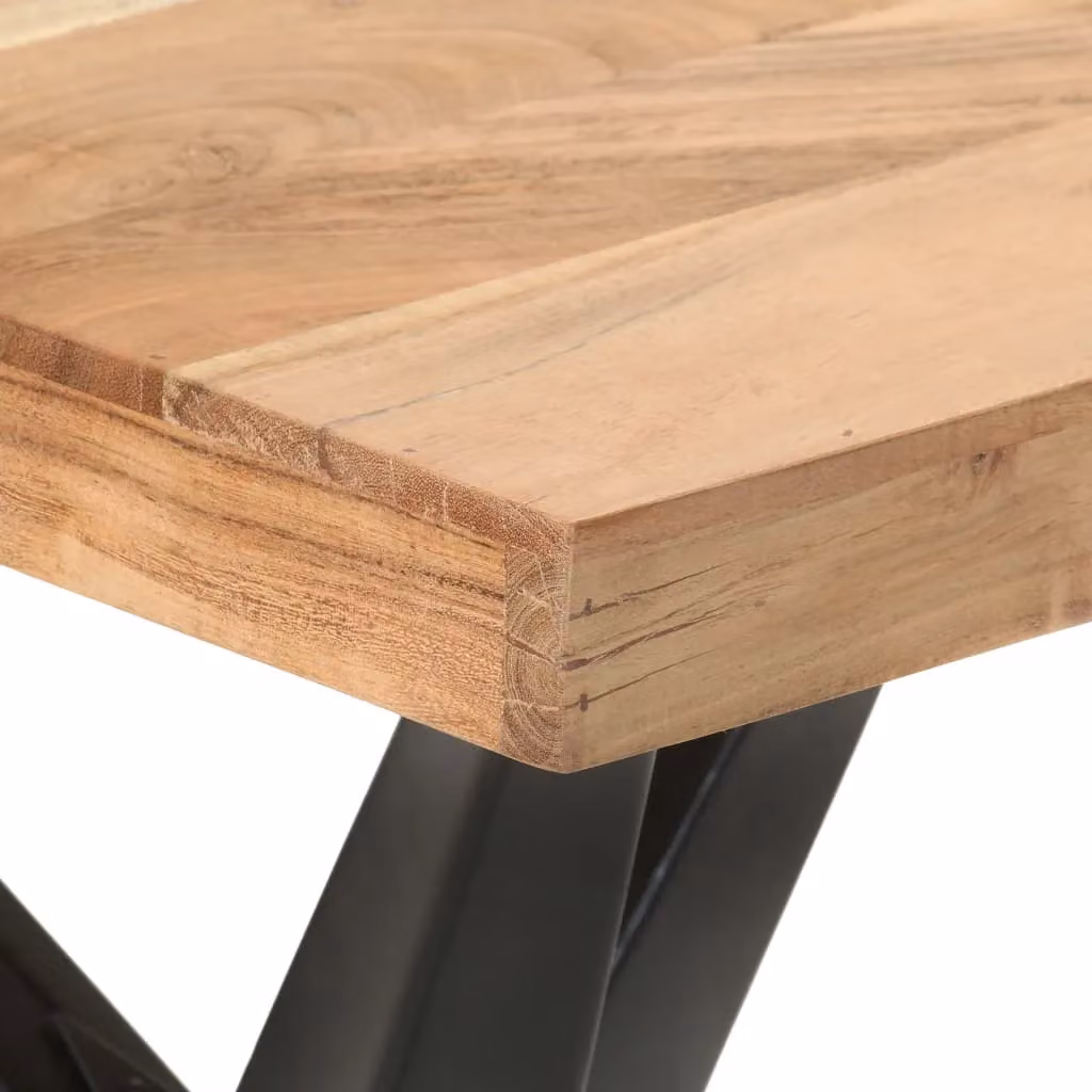 Berkfield Home Rectangular Dining Table in Brown Solid Acacia Wood, W/D/H: 120 x 60 x 76 cm – 4