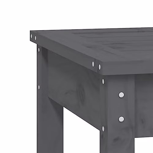 vidaXL Grey Garden Bench in Solid Pine Wood, W/D/H: 109 x 44 x 45 cm – 3