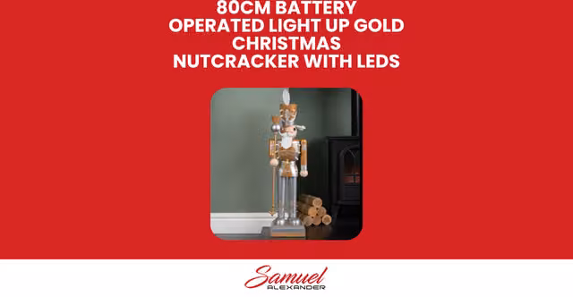 Samuel Alexander Gold LED Light Up Christmas Nutcracker Tabletop Decoration, Height: 80 cm – 4