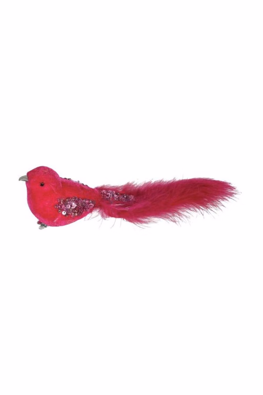 KDMD Hot Pink Velvet Glitter Bird Figures with Clip, 3 Pack, Height: 20 cm – 2