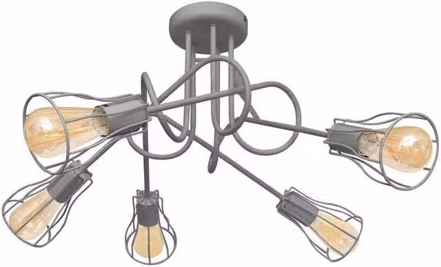 Netlighting Oxford Multi Arm Semi Flush Ceiling Light in Grey, 64cm