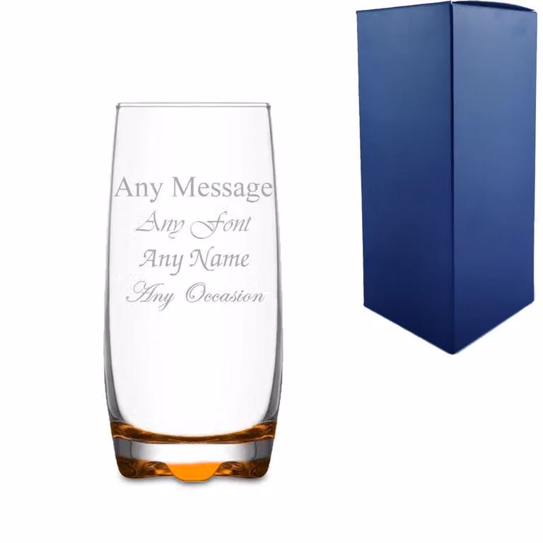 Uniqueful Personalised Adora Hiball Glass, Orange, 390ml