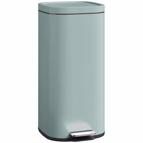 HOMCOM 30L Green Pedal Kitchen Bin with Soft-Close Lid and Removable Inner Bucket – 1