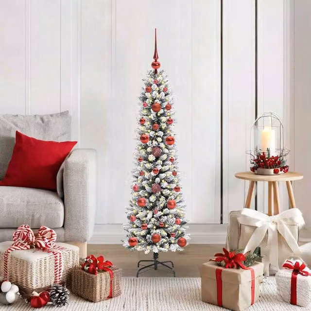 Berkfield Home Artificial Christmas Tree with 150 LEDs in Green, White and Black, Height: 120 cm