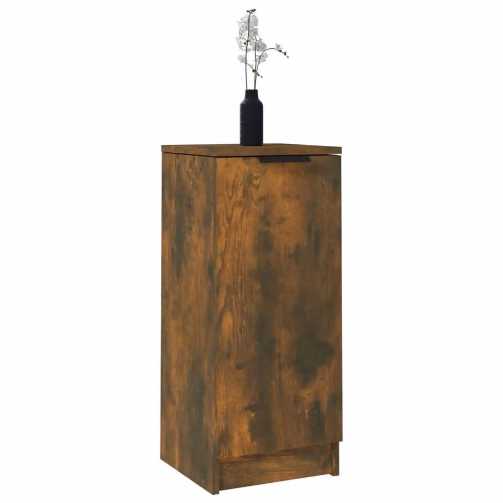 Berkfield Home Smoked Oak Sideboard in Brown MDF, W/D/H: 30 x 30 x 70 cm – 4