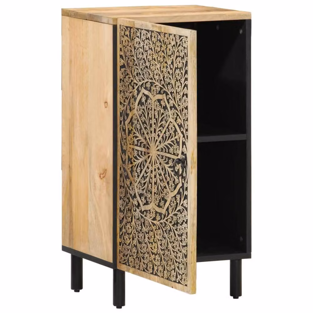 Berkfield Home Side Cabinet in Brown Solid Mango Wood, W/D/H: 40 x 33 x 75 cm – 2