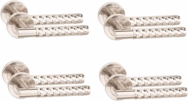 Golden Grace Nickel Plated Silver Door Handle Set