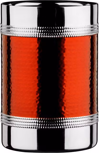 Orsina Hammered Stainless Steel Bottle Cooler in Red and Silver