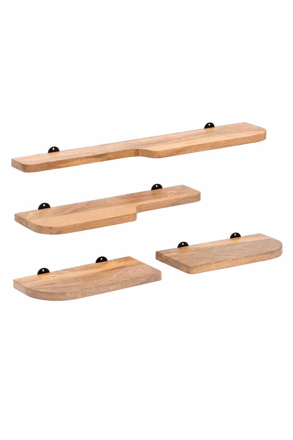 MH London Set of 4 Wall Mounted Floating Shelves in Natural Solid Mango Wood – 2