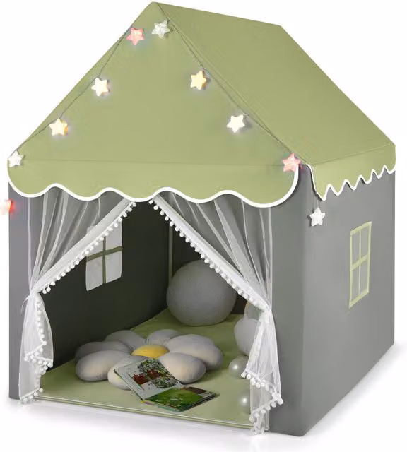Costway Kids Play Tent Playhouse Castle in Green