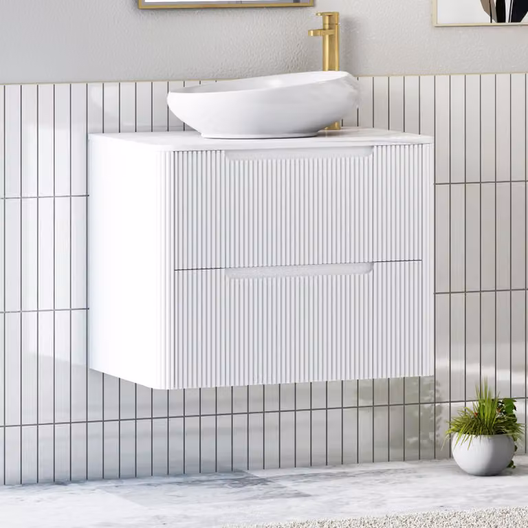 Royal Bathrooms Avenza 800mm Matt White Wall Hung Vanity Unit with Nova Basin and 2 Drawers
