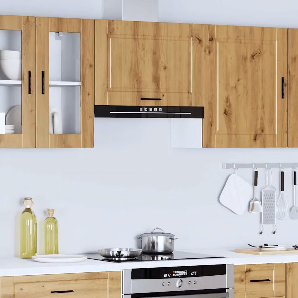 Berkfield Home Porto Artisan Oak Kitchen Wall Cabinet in Brown – 2