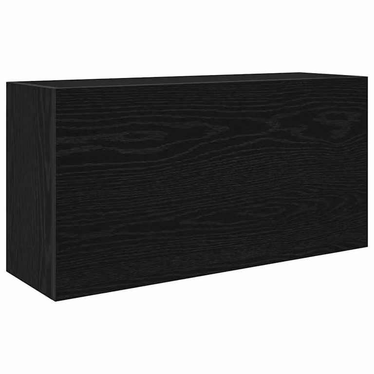 Berkfield Home Black Matt Wall Mounted Bathroom Cabinet with Hinged Doors and Internal Shelves W/D/H: 80 x 25 x 40 cm