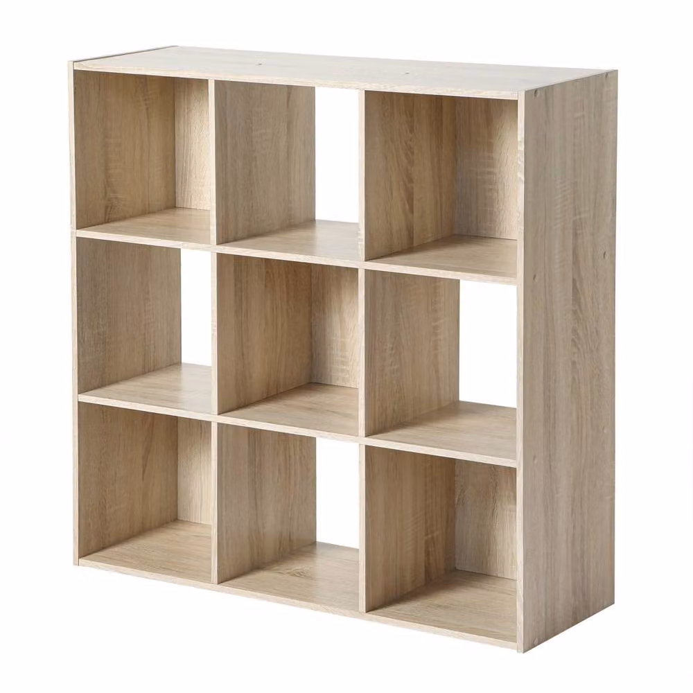 CALICOSY 9-Compartment Modern Storage Shelf in Brown – 3
