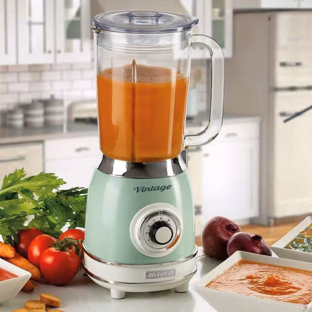 Ariete 1000W Vintage Glass Jug Blender in Green with 1.5 l Capacity, 4 Speeds and Pulse Function – 1