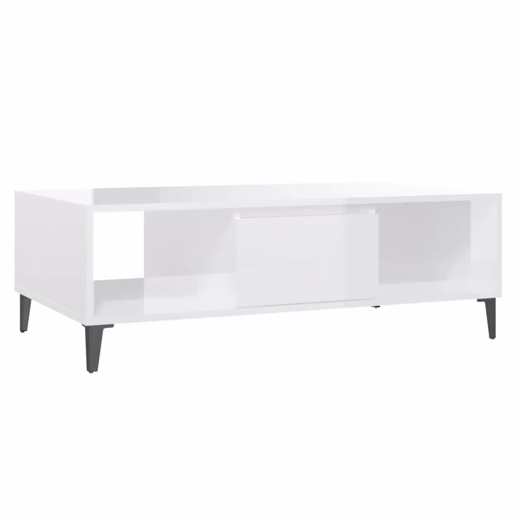 Berkfield Home High Gloss White Coffee Table W: 103.5 cm, D: 60 cm, H: 35 cm – 2