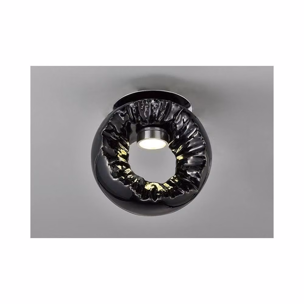 Netlighting Salvio Round Ceramic Ceiling LED Sculpture in Black and Chrome – 2
