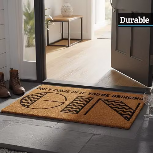 Orsina Graphic Coir Doormat with Non-Slip PVC Backing, Brown/Beige/Black, W: 100 cm, D: 60 cm, H: 2 cm – 5