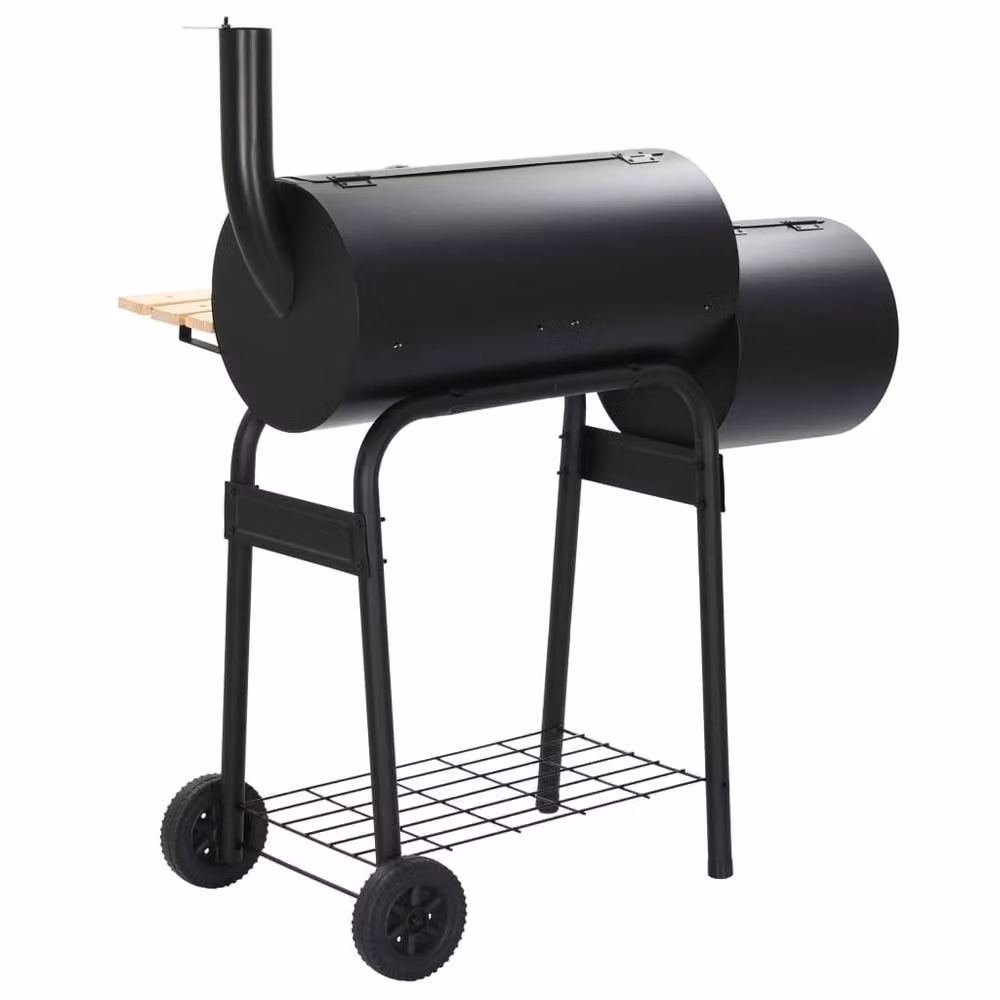 Berkfield Home Classic Charcoal Offset BBQ Smoker in Black – 2