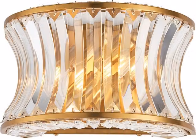Barnwell Wall Light in Gold Brass with Transparent Glass Cylinder