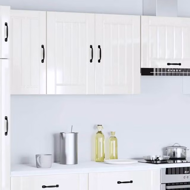 Berkfield Home Lucca High Gloss White Kitchen Wall Cabinet W/D/H: 60.0 x 25.0 x 80.0 cm