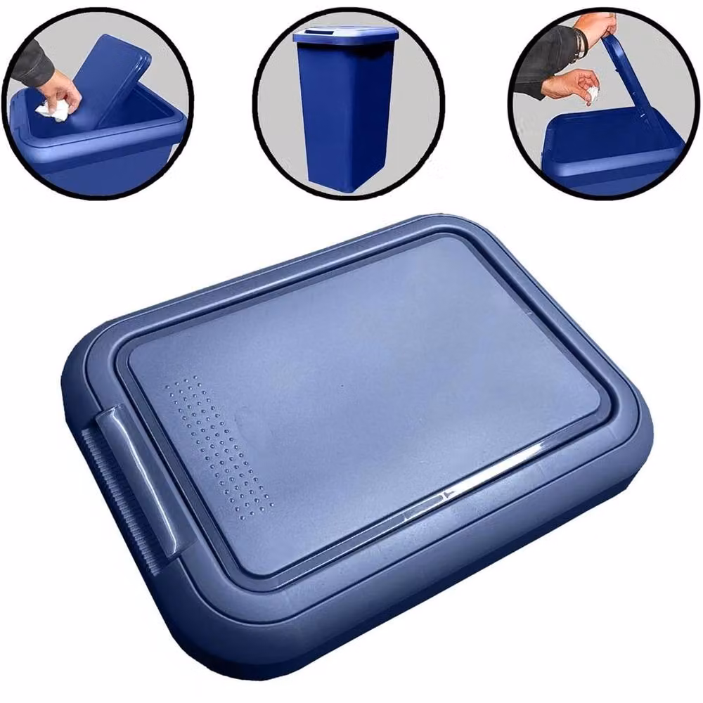 PAWNORA Navy Blue Plastic Kitchen Swing and Lift Bin – 3