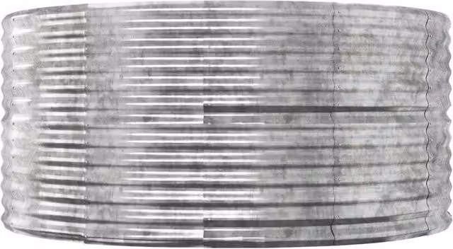 Berkfield Home Garden Silver Powder-coated Steel Raised Bed W/D/H: 140 x 140 x 68 cm – 1