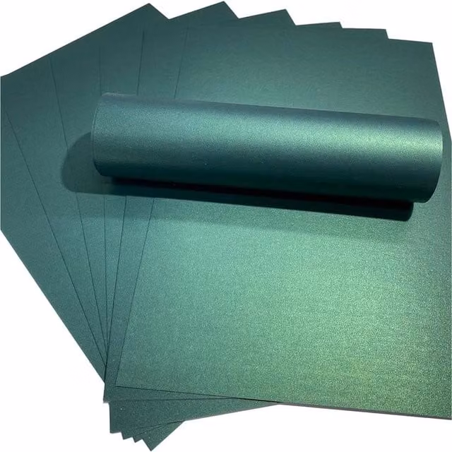 Syntego Pack of 10 A4 Satin Construction Paper Cards in Green and Blue