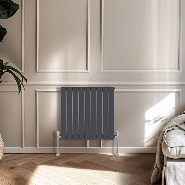Anthracite Single Panel Flat Panel Horizontal Radiator, Height: 61.2 cm