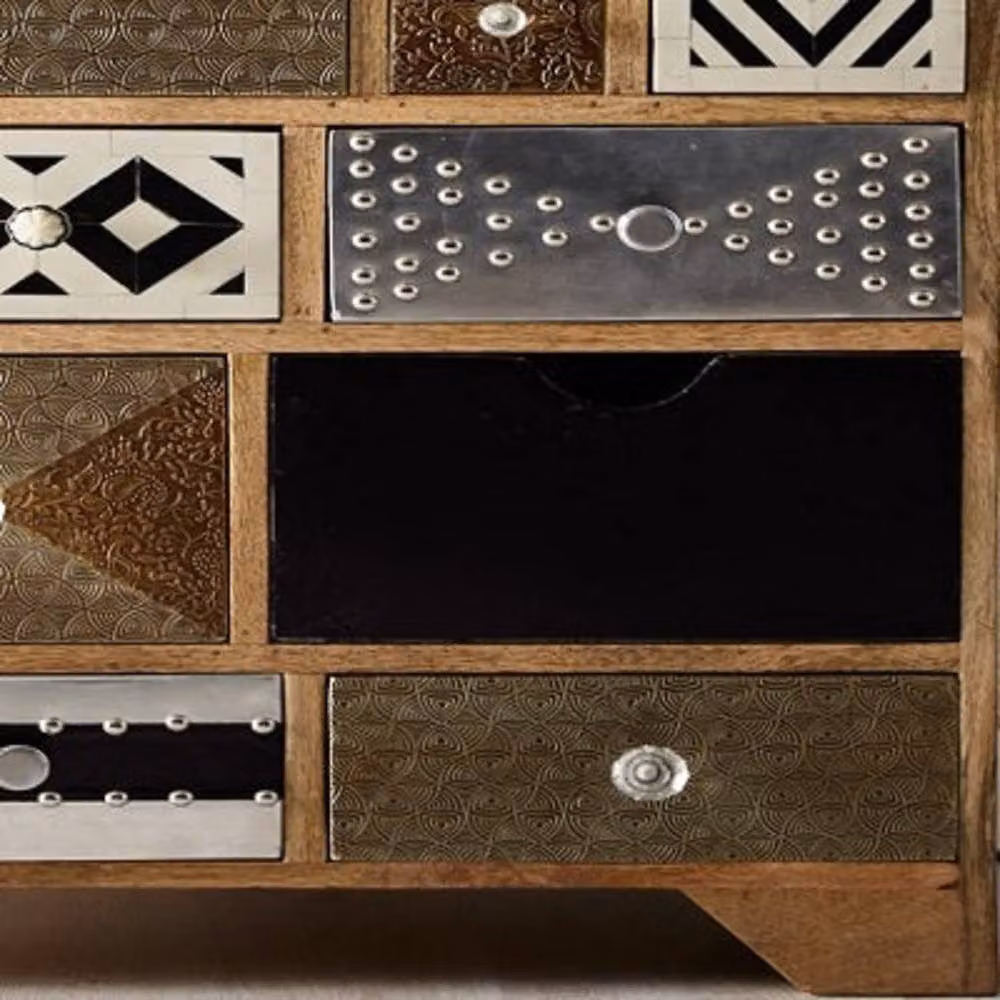 Wyld Haus Kokkola 14 Drawer Reclaimed Wood Chest in Brown – 3