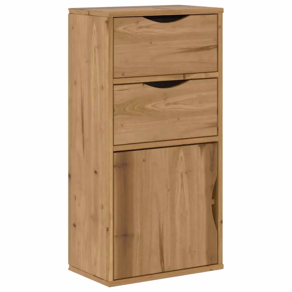 Berkfield Home ODDA Side Cabinet with Drawers in Brown Solid Pine Wood, W/D/H: 40 x 24 x 79 cm – 2